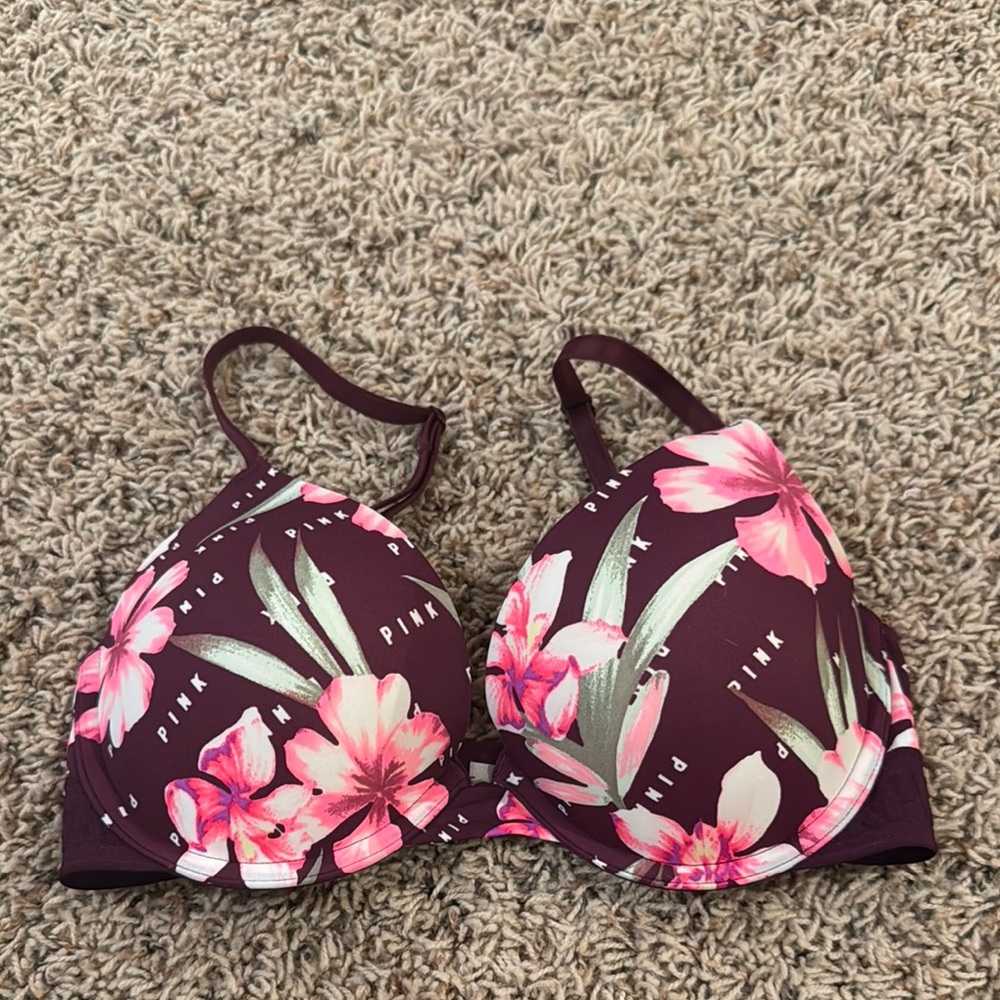 PINK Victoria's Secret Floral Bikini Top